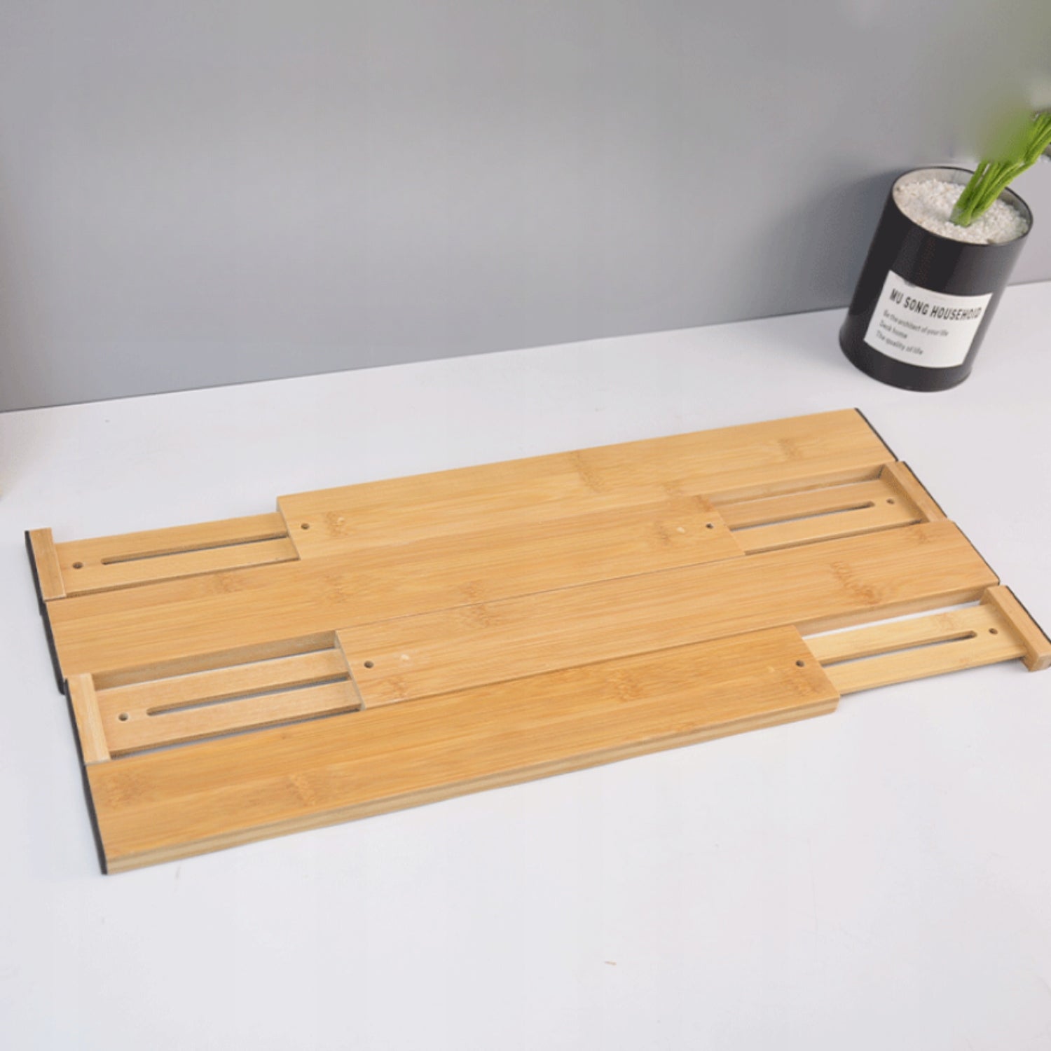 Drawer organizer MORE&DECO bamboo beige 4 pcs. Manufacturer code PRZEGRODY DO SZUFLAD ROZSUWANE BAMBUSOWE