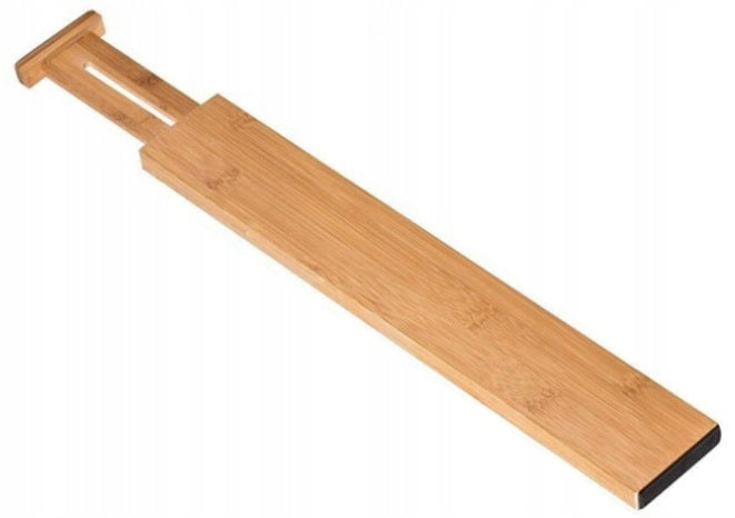 Drawer organizer bamboo separator adjustable for cutlery tools