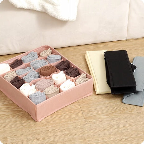 Drawer organizer sock closet underwear 24 compartments salmon