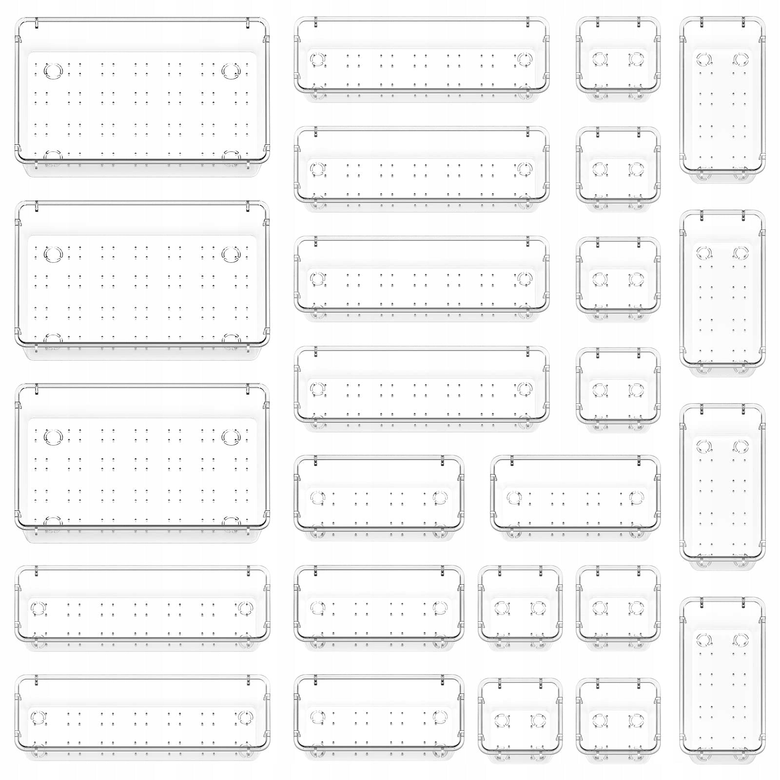 Drawer organizers containers set of 25 transparent Brand no brand