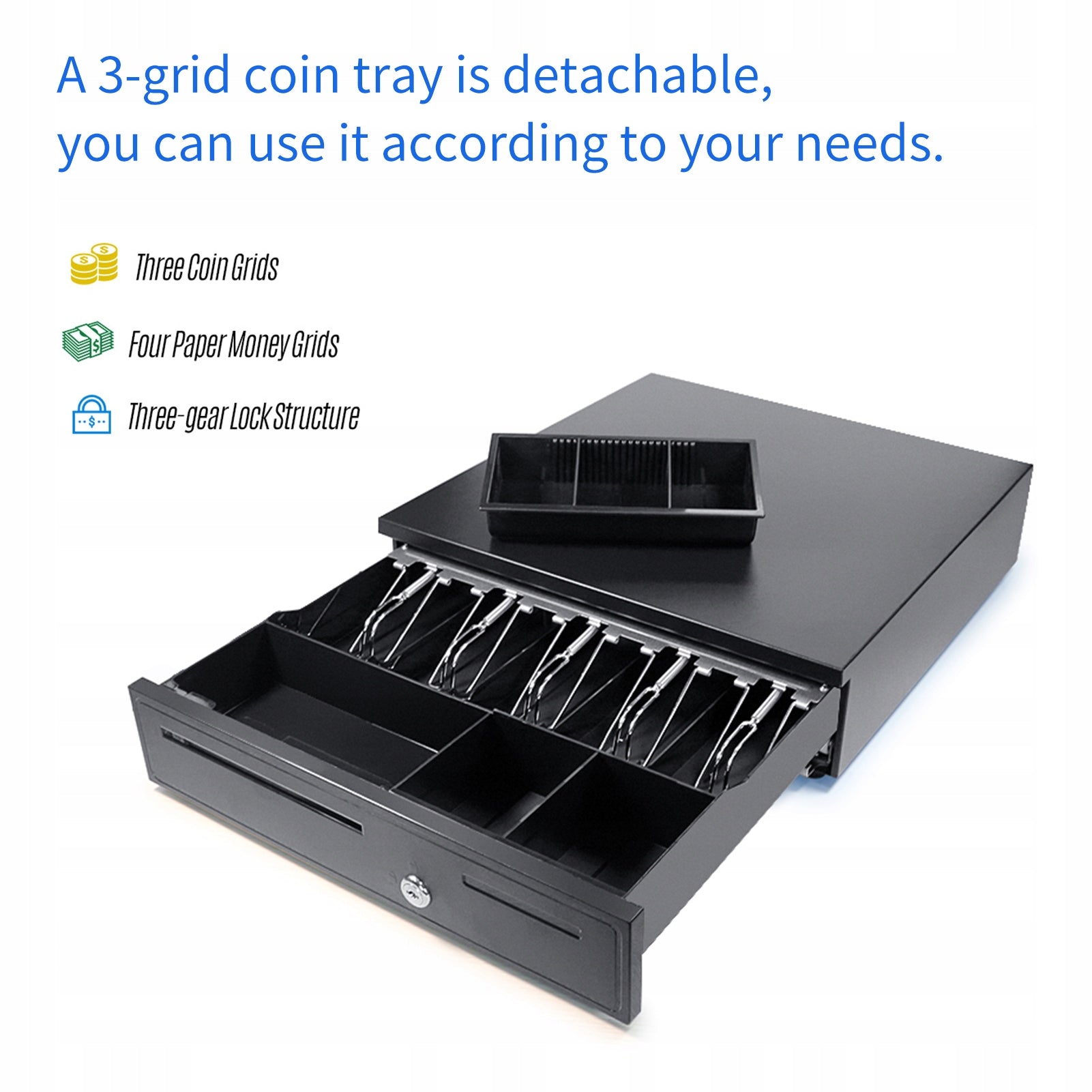 Drawers for cash registers POS Cash register with 5 banknotes and 5 coins In
