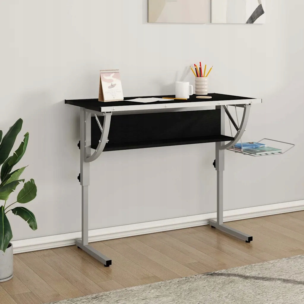 Drawing desk, black and gray, 110x53x(58-87) cm Furniture color multicolor