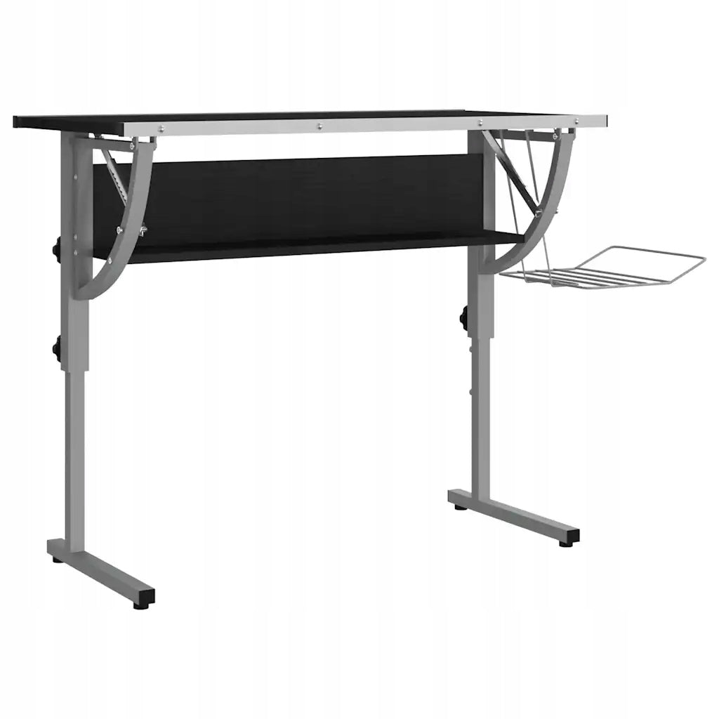 Drawing desk, black and gray, 110x53x(58-87) cm