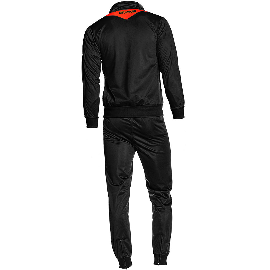 Sportanzug für Herren Givova Tuta Visa Fluo TR018F 1028, schwarz 