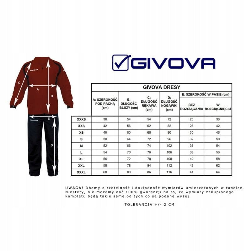 Sportanzug für Herren Givova Tuta Visa Fluo TR018F 1028, schwarz 