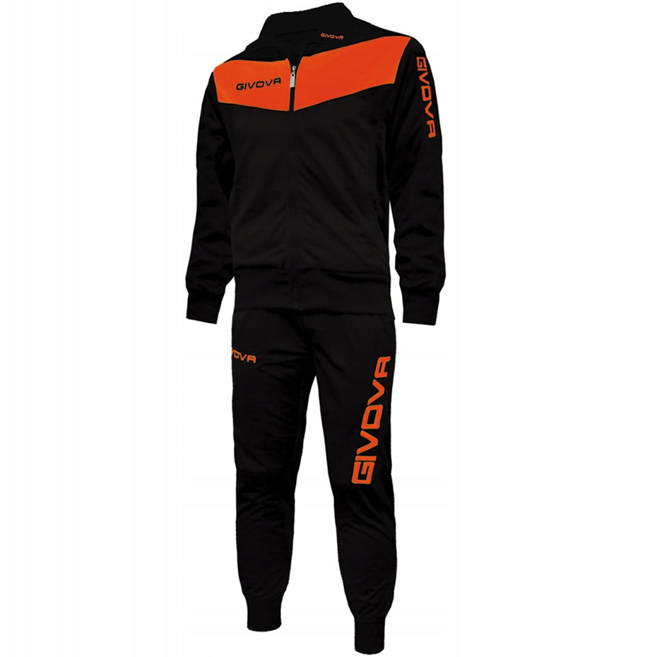 Sportanzug für Herren Givova Tuta Visa Fluo TR018F 1028, schwarz 