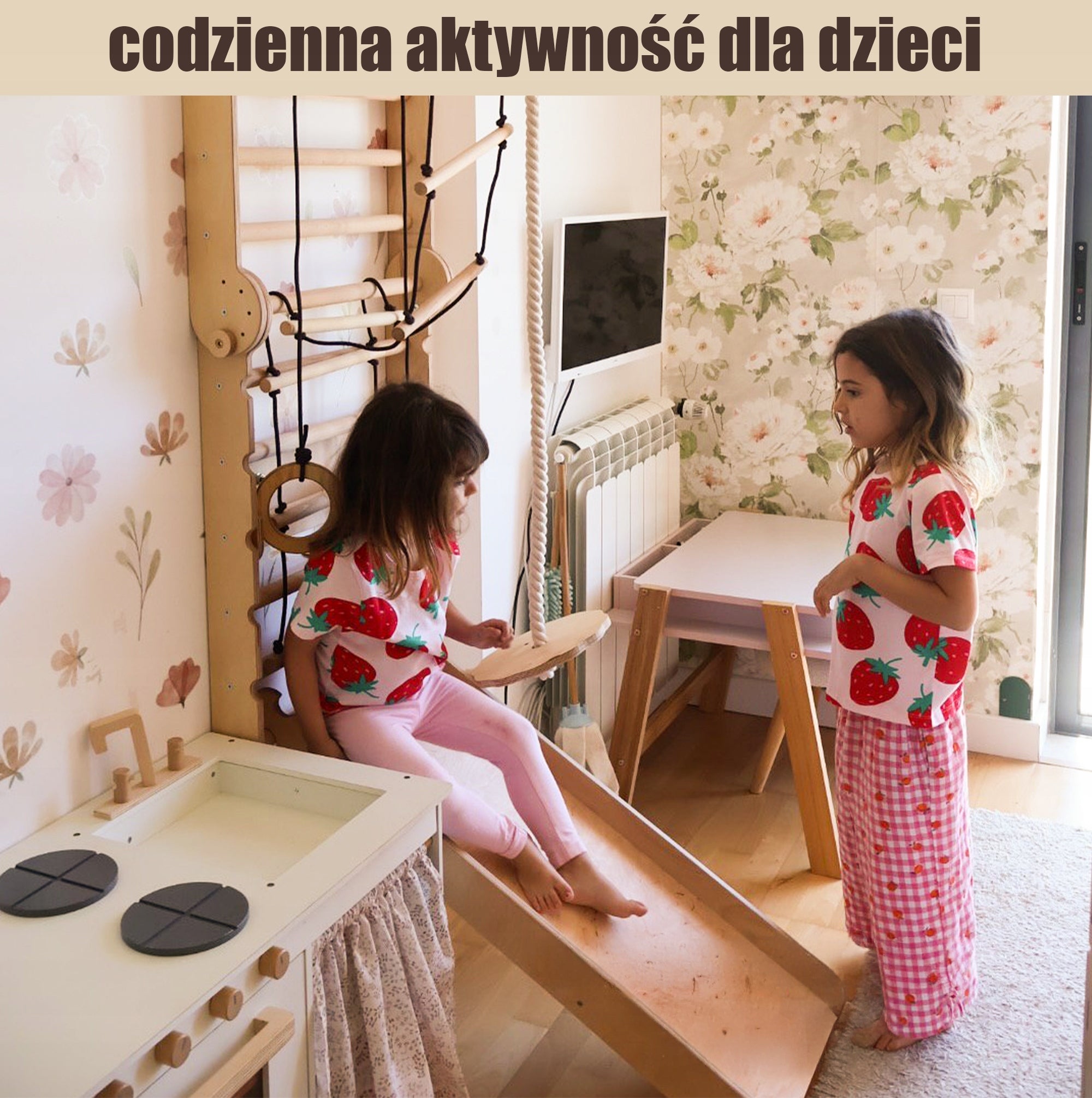 Drewniana Ściana Szwedzka – idealna dla dzieci w wieku od 2 do 12 lat Kind wooden