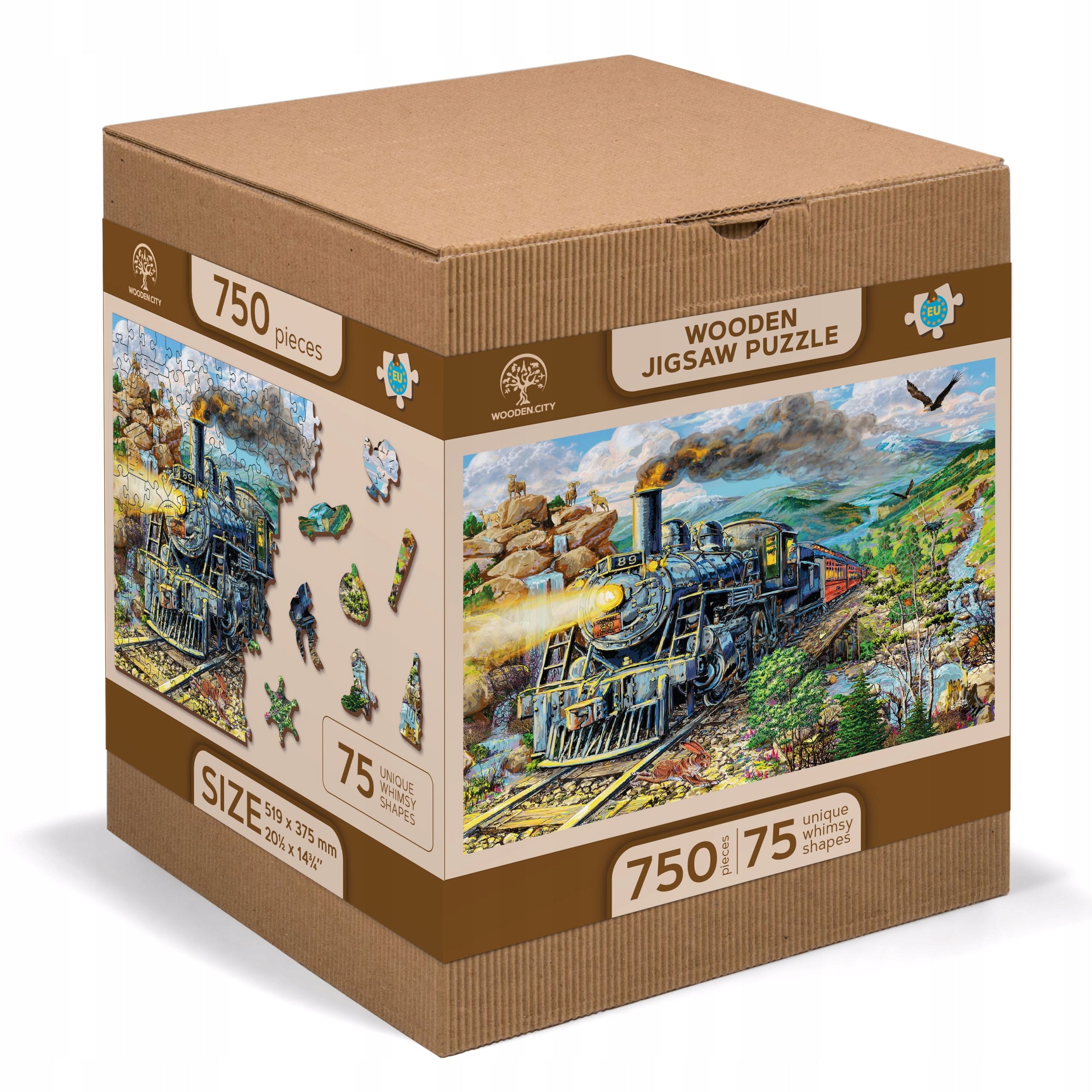 Holzpuzzle mit Figuren Stadtzug aus Holz, 750 d. 