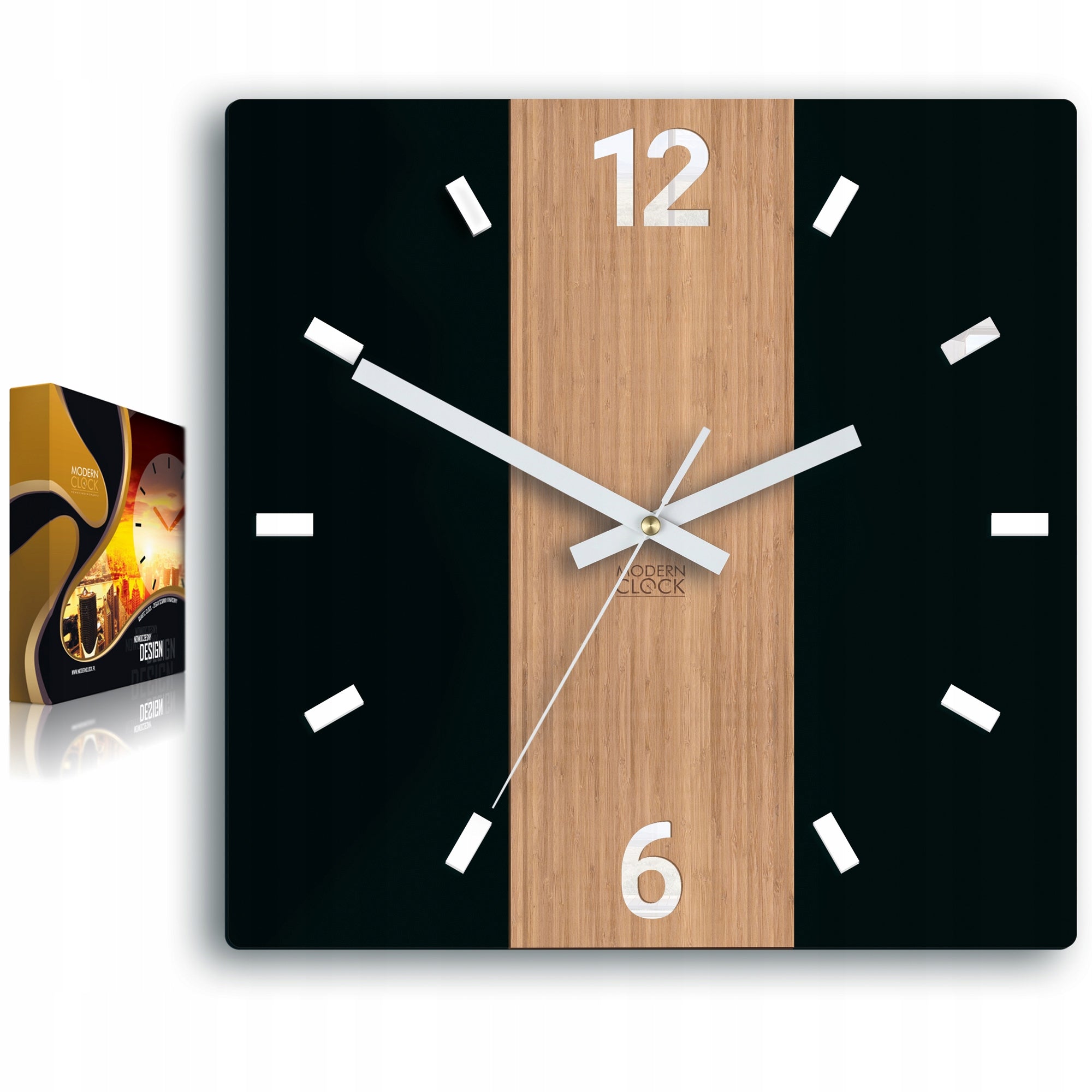 Holzwanduhr PRIMO Satin 3D 