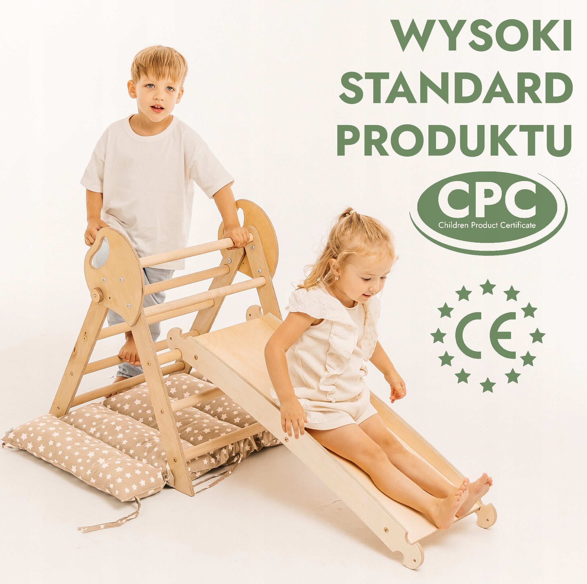 Drewniany Zestaw Wspinaczkowy 5w1 Montessori dla Dzieci 1–3 lat Kid's age 12＋ months