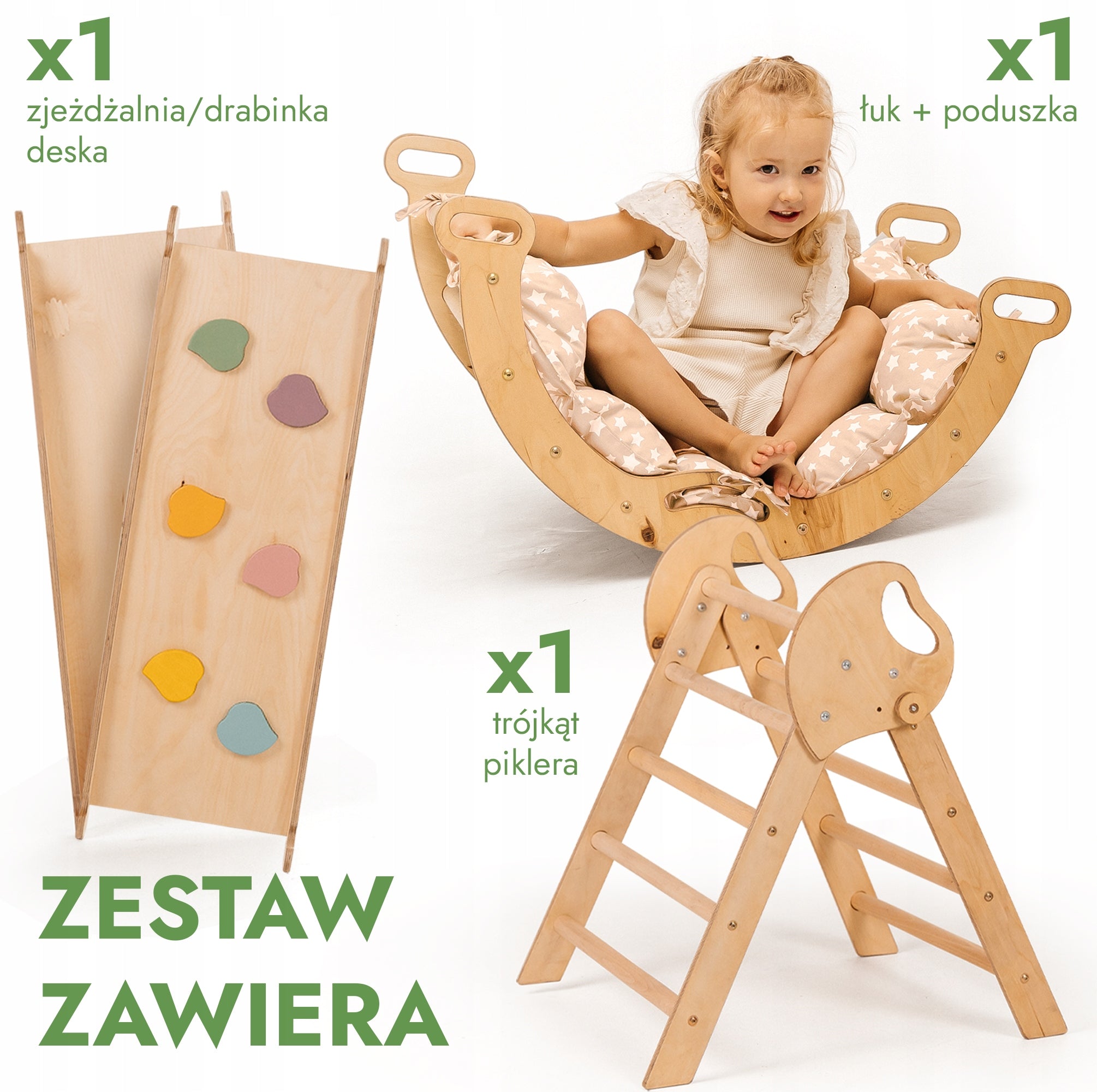Drewniany Zestaw Wspinaczkowy 5w1 Montessori dla Dzieci 1–3 lat Manufacturer code S01B