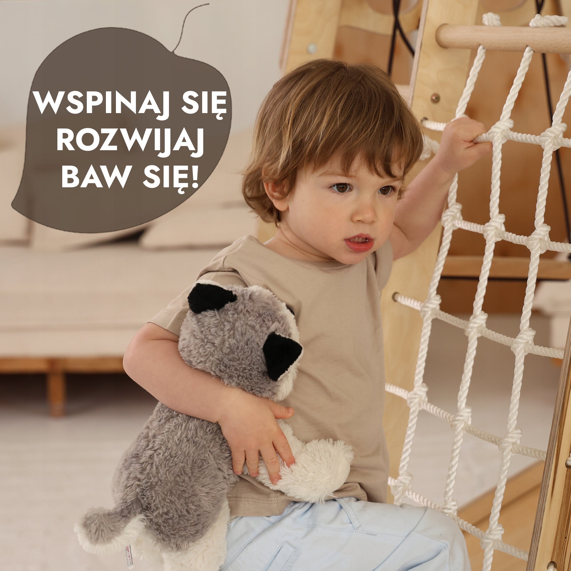 Drewniany Zestaw Wspinaczkowy 9w1 Montessori – Domowy Plac Zabaw Packaging status original