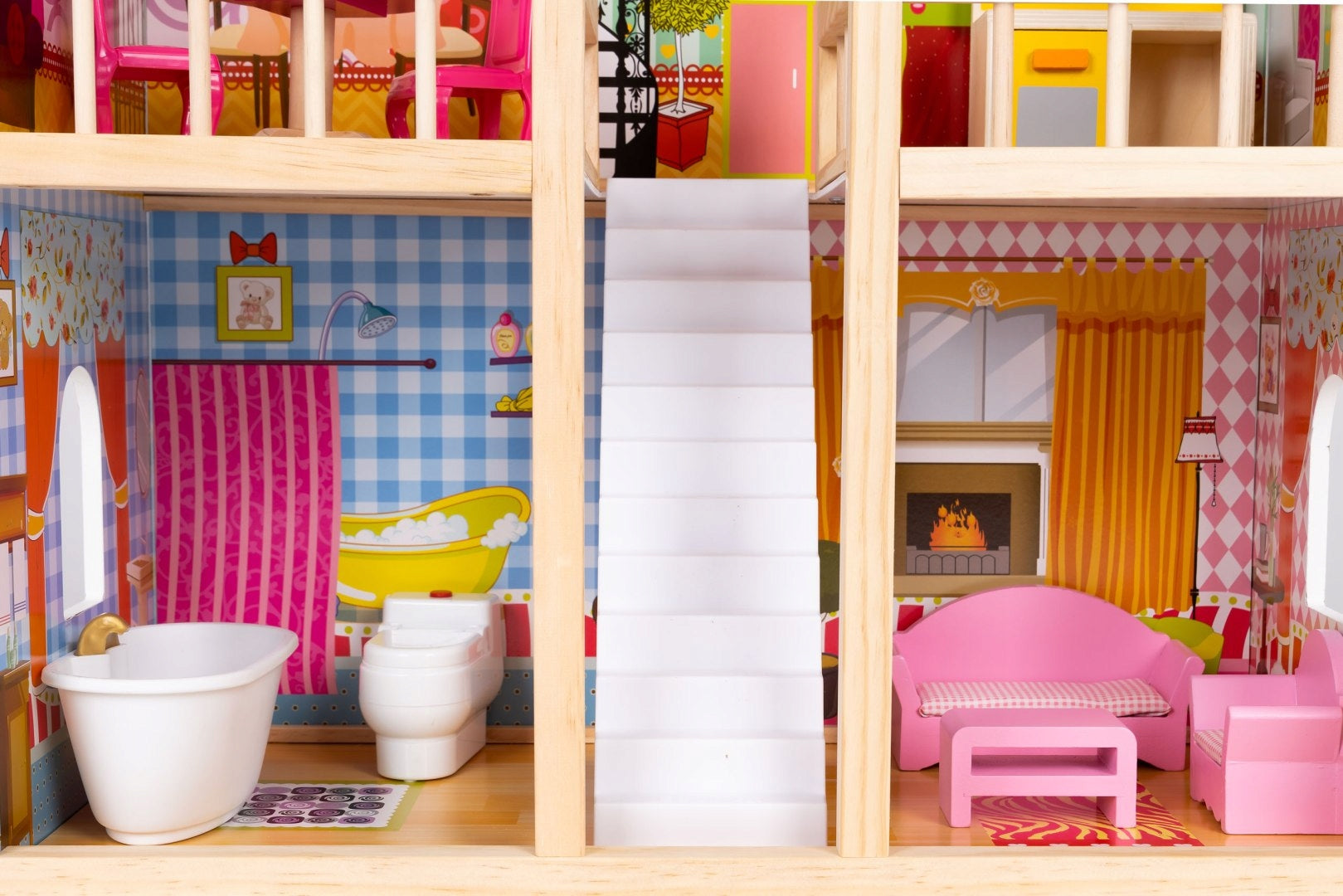 Holzpuppenhaus EcoToys Himbeere 