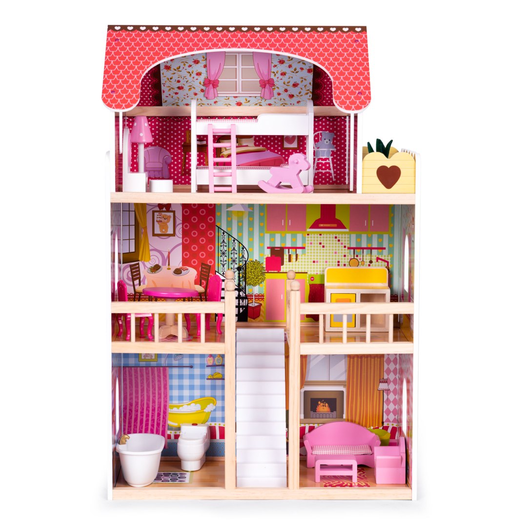 Medinis lėlių namelis EcoToys Raspberry