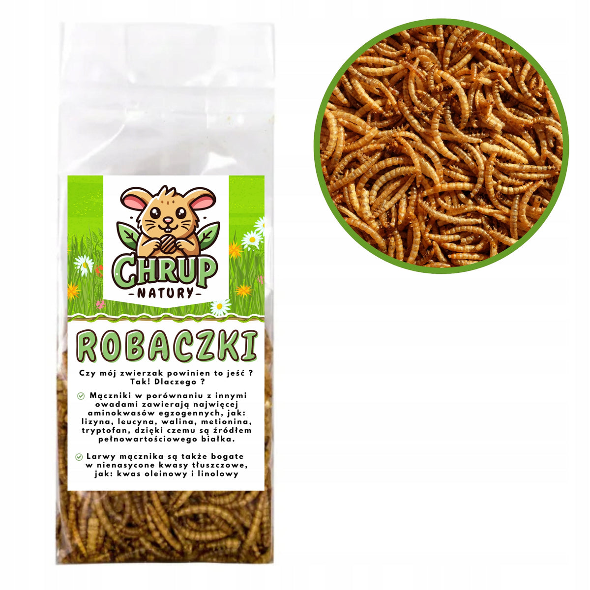Dried mealworm 60g - Treat food for RODENT Packaging status original