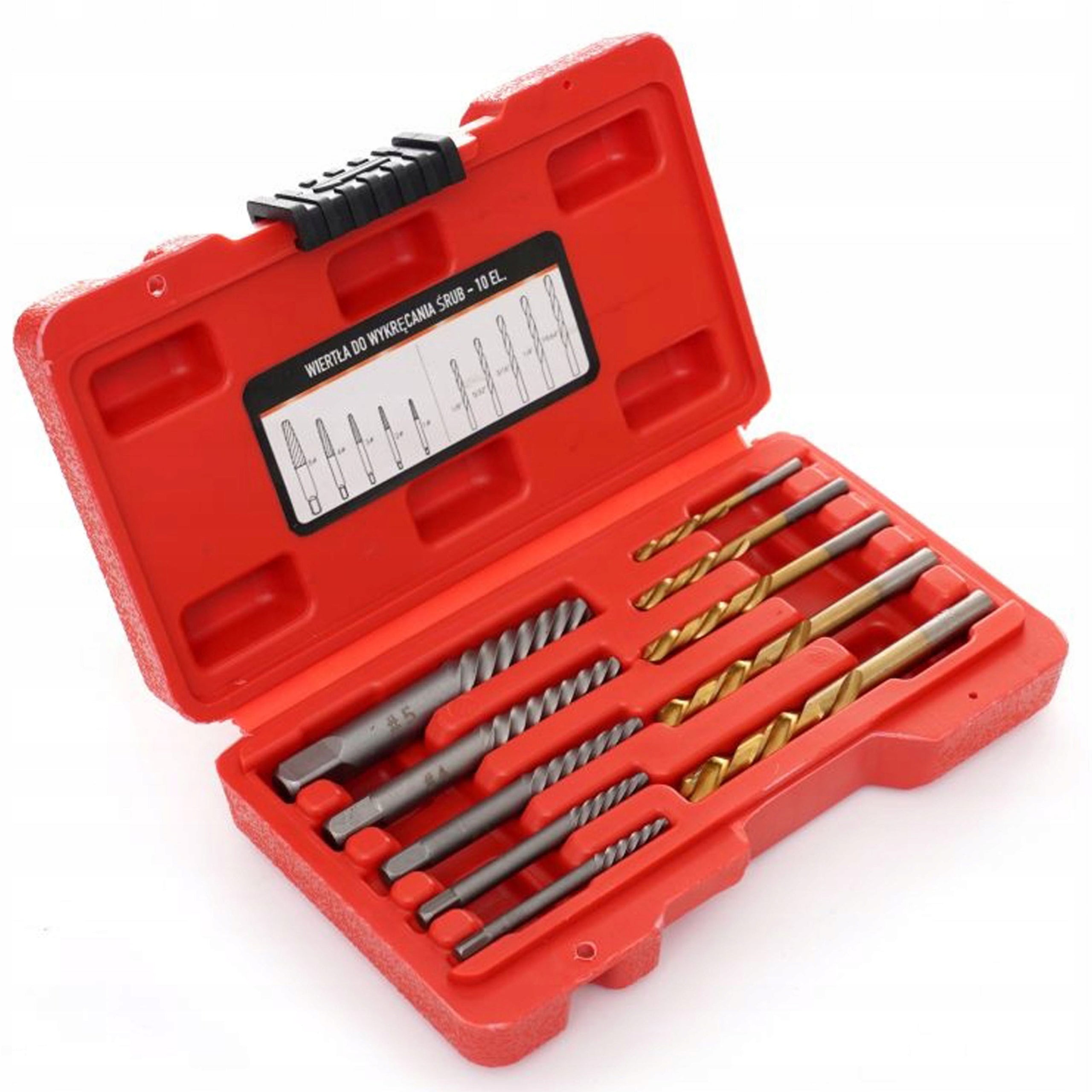 Drill Bit Set for Twisted Screws Kraft&Dele Suitcase 10 el.