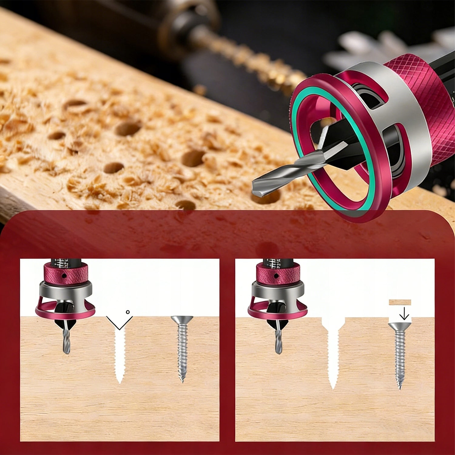 Drill Bit Set with Dredge and Beveler for Metal and Wood Grip 8/10mm EAN (GTIN) 0885659115318