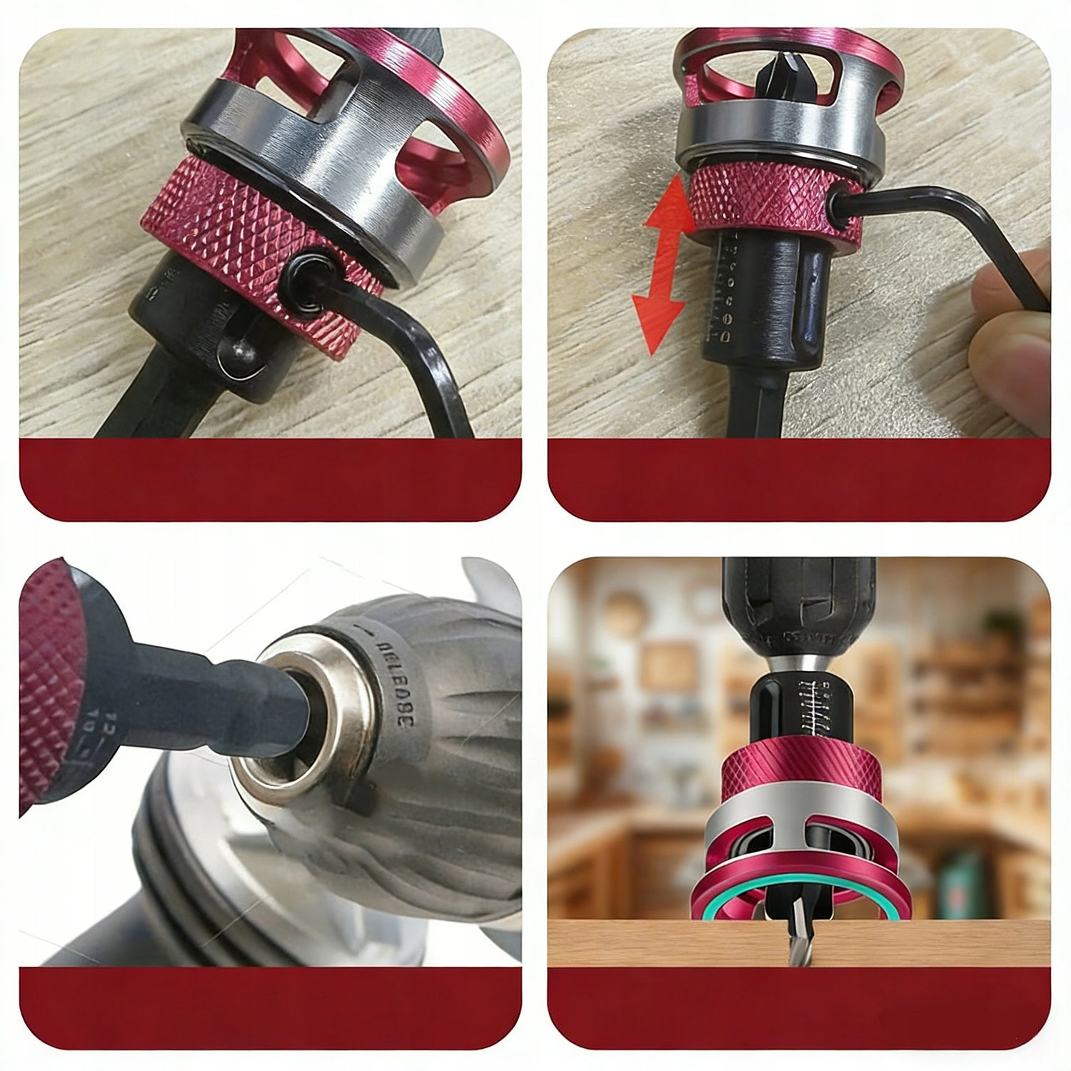 Drill Bit Set with Dredge and Beveler for Metal and Wood Grip 8/10mm Purpose for wood for plastic
