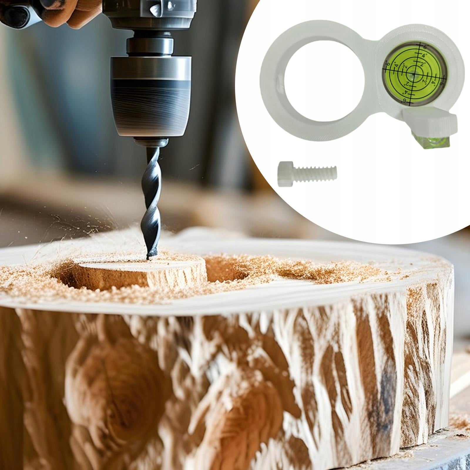 Drill Level Small Circular Bubble Level for Furniture Woodworking White Leveler type laser