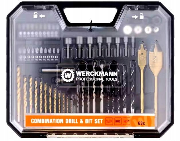 Drill and bit set Werckmann 2557975 63 elements Manufacturer code 2557975