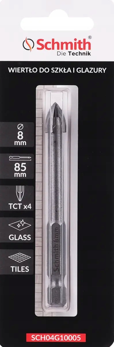 Drill bit for glass and glaze 8x85 mm Schmith Brand Schmith