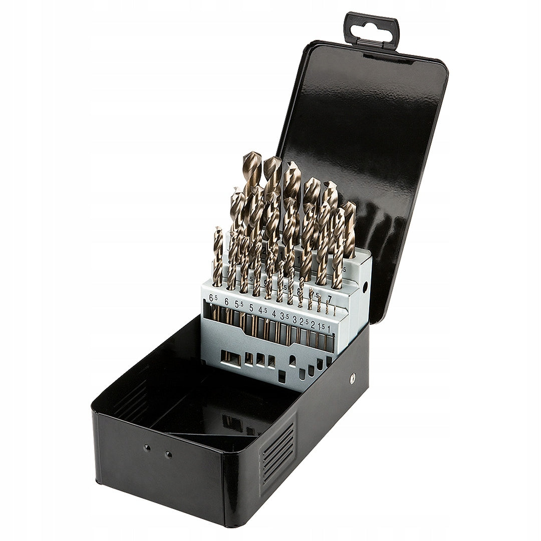 Drill bits for metal HSS-Co 1.0-13.0 mm, set of 25