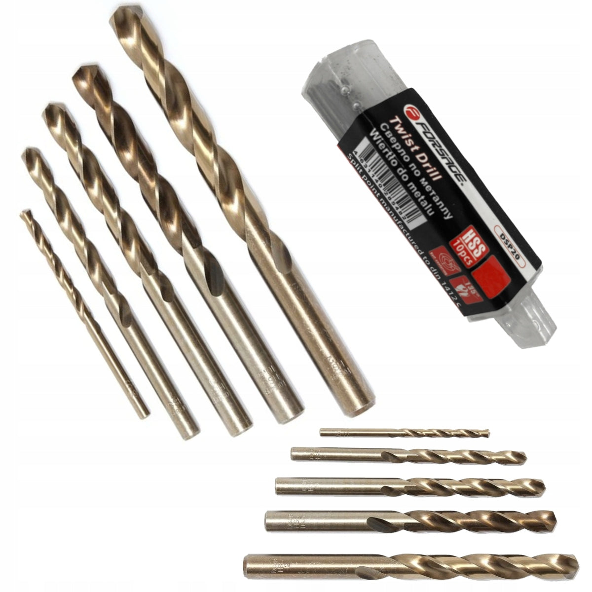 Drill bits for metals 3.6 mm HSS+Co 10 pcs cobalt