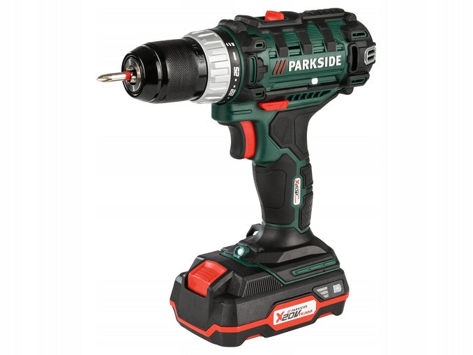 Drill/driver Parkside + 2Ah BATTERY and 2,4A Charger Series wkrętak zakrętarka bity akcesoria