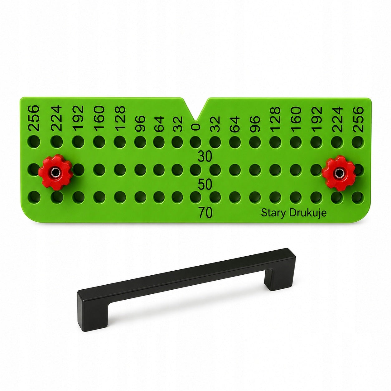 Drill template for furniture handles hole spacing up to 256 mm