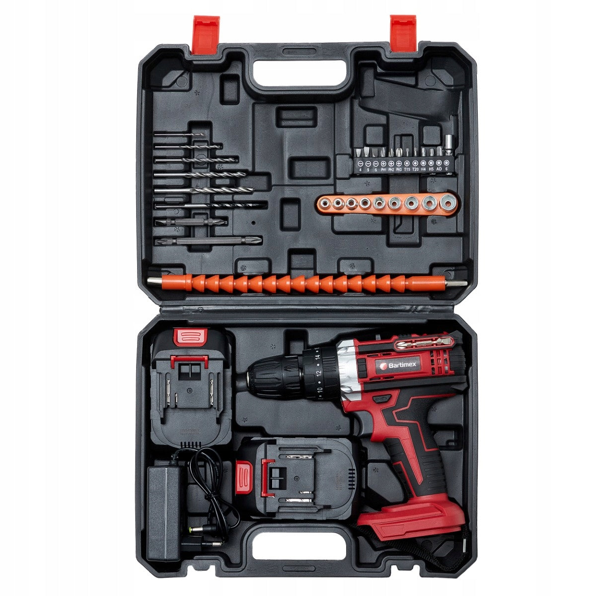 Drilling Machine 20V 2 Batteries 2,0Ah Bits Drill Bits Suitcase SET Brand Bartimex