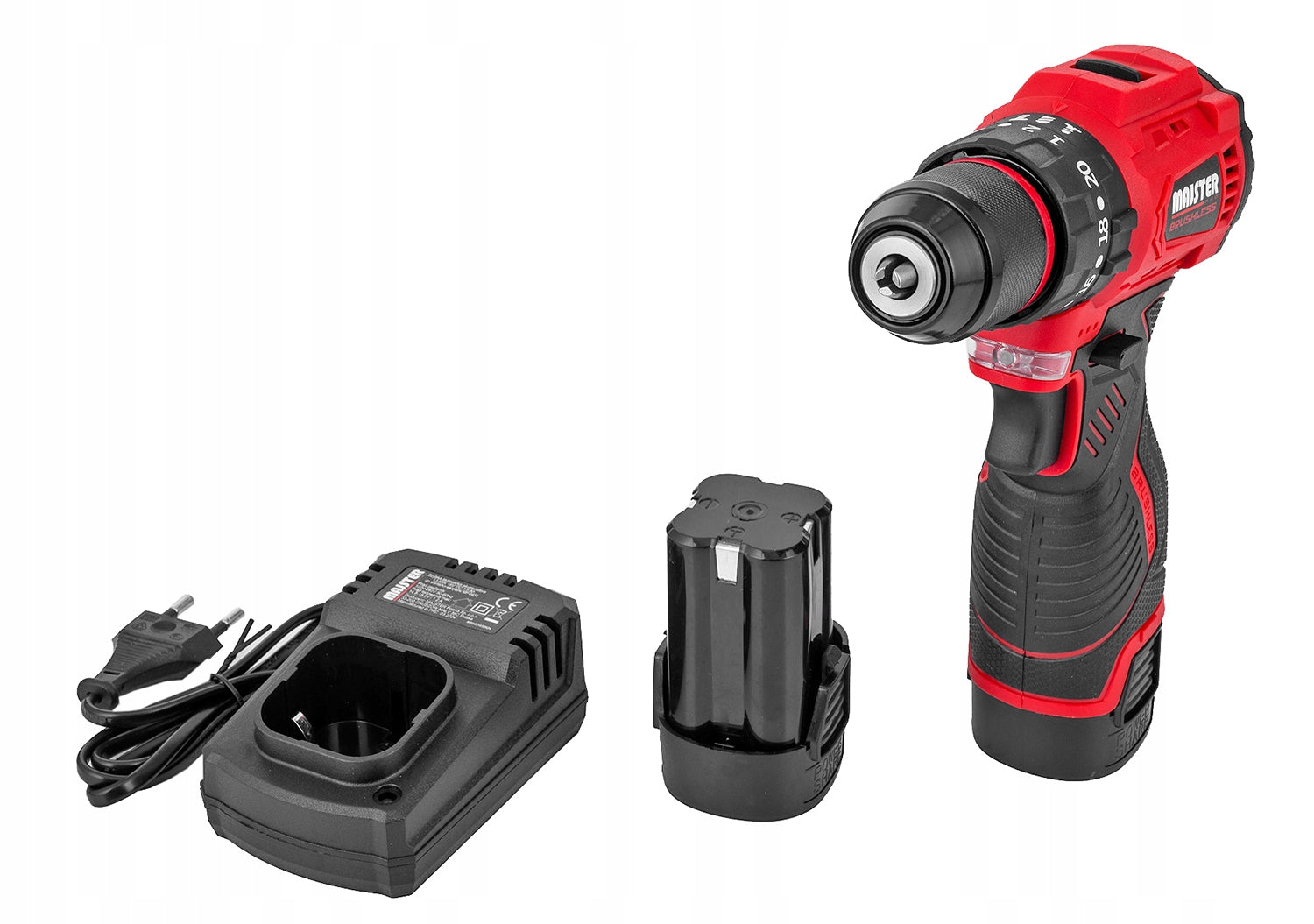 Drilling Machine BRUSHLESS IMPACT Cordless Majster Pro MP0431 Power supply rechargeable battery