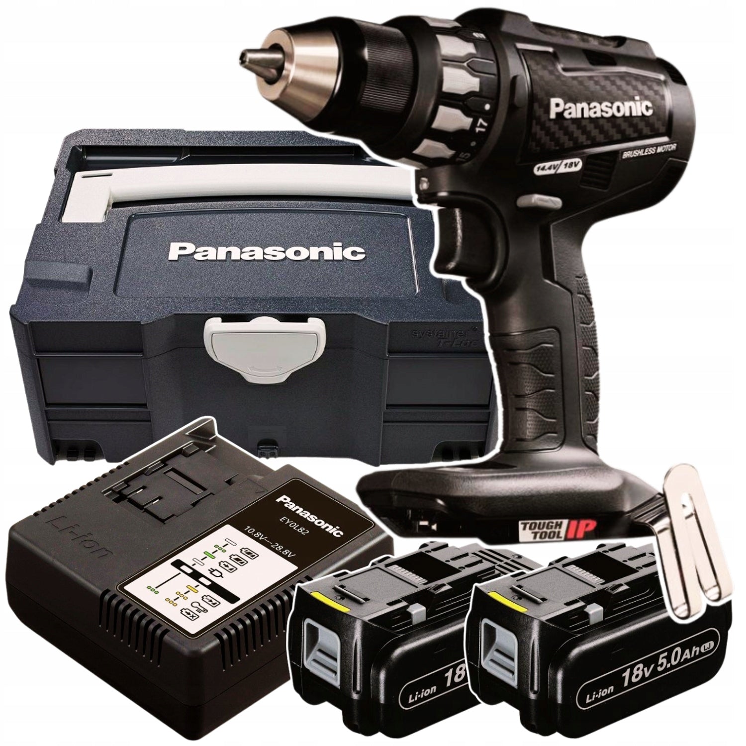 Drilling machine 18V Panasonic EY74A2 with Systainer 2x5Ah and loader