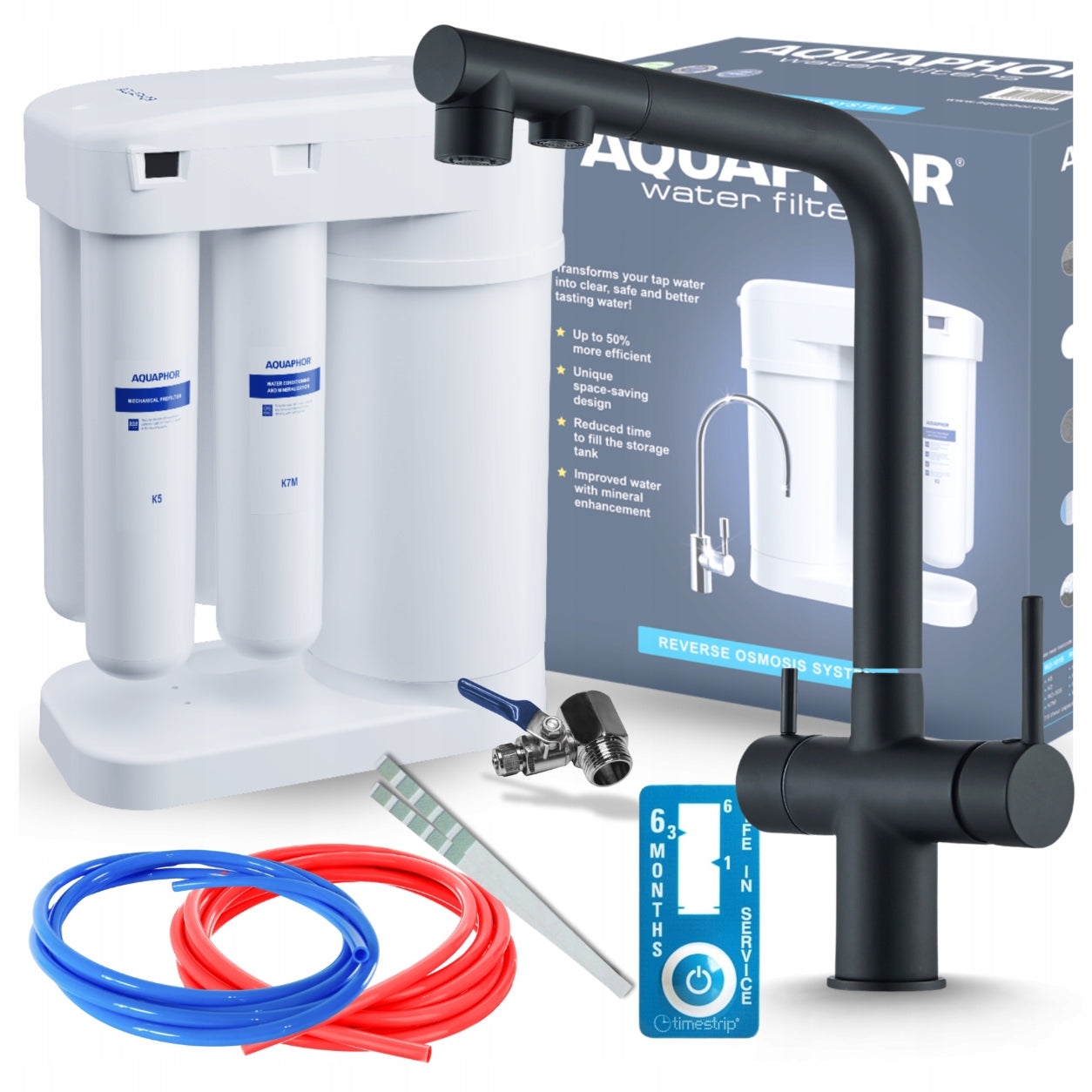 Drinking Water Filter with Mineralization AQUAPHOR with Three Way Kitchen Faucet