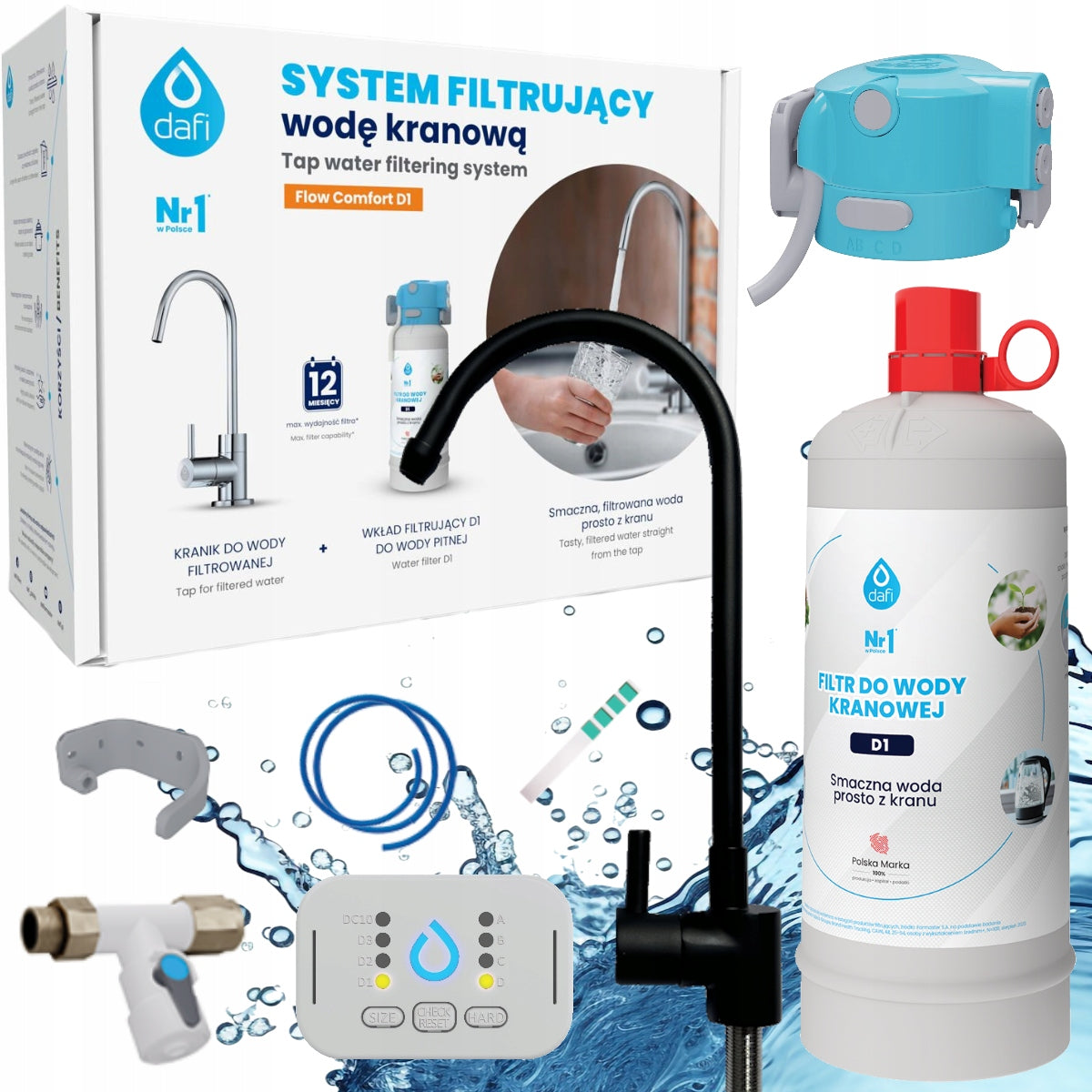 Drinking water filter DAFI COMFORT water filter system + black tap