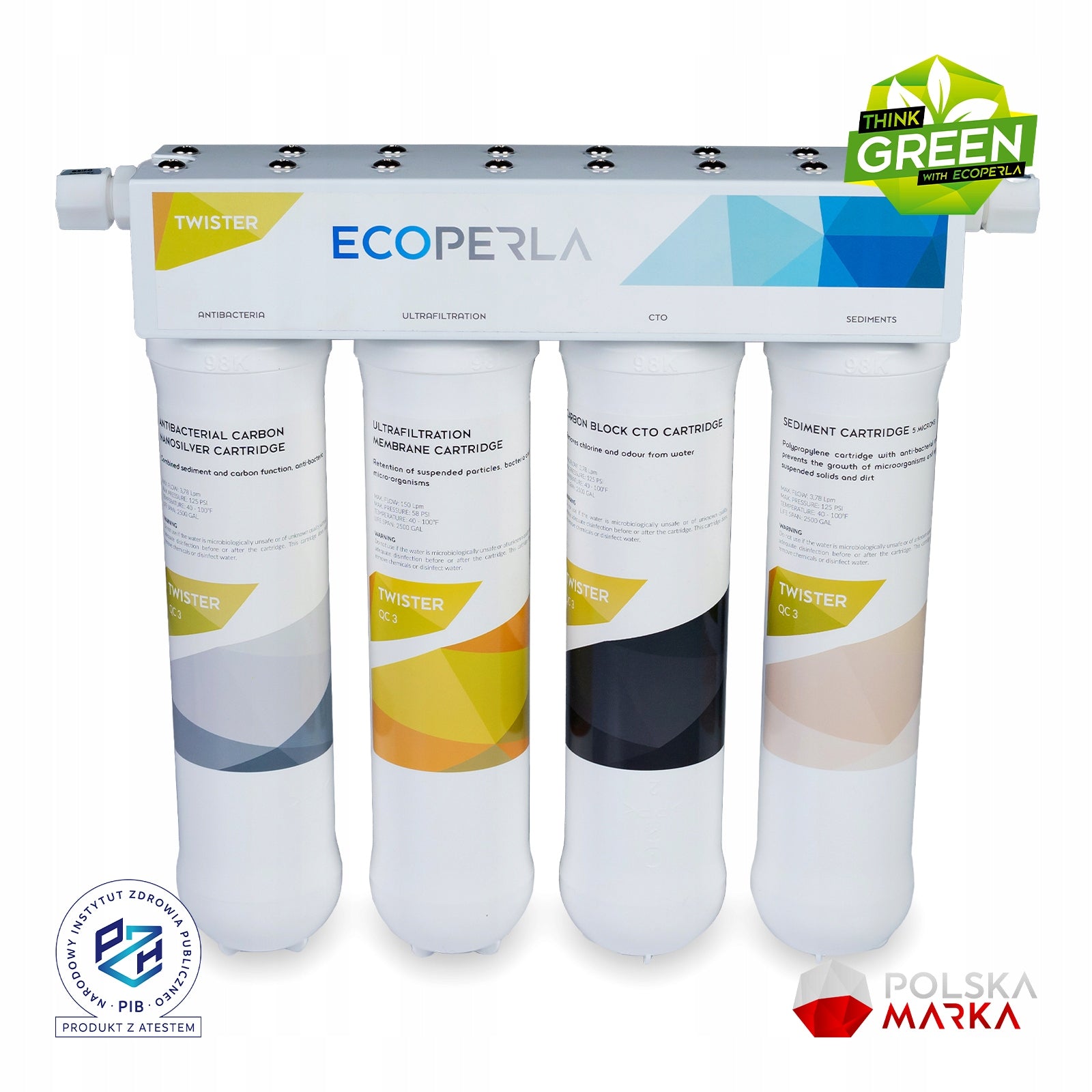 Drinking water filter Ecoperla Twister - ultrafiltration system with nanosilver
