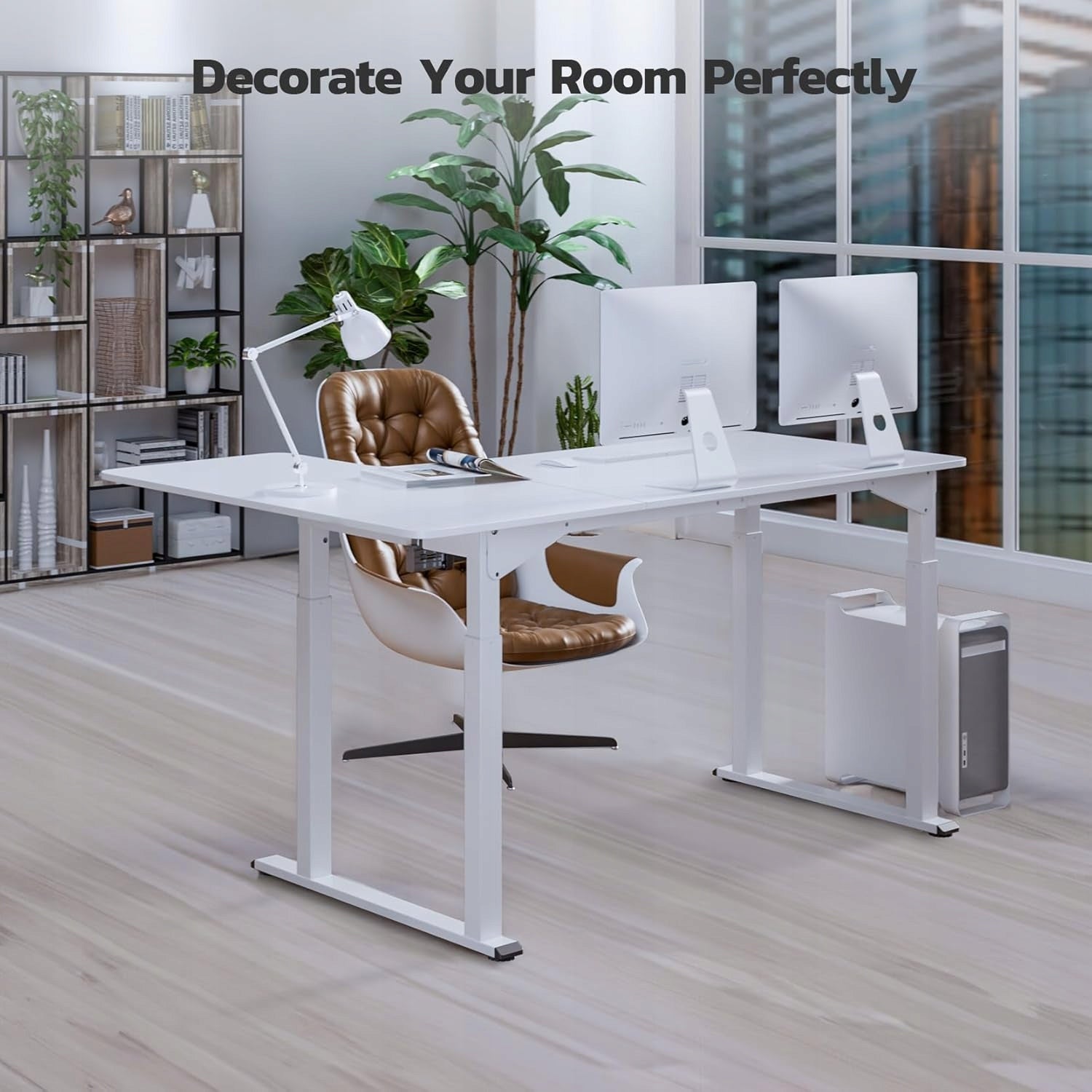 Dripex Height-Adjustable Electric Desk, 180 x 110 cm, L-shaped Desk, white Manufacturer code Dripex