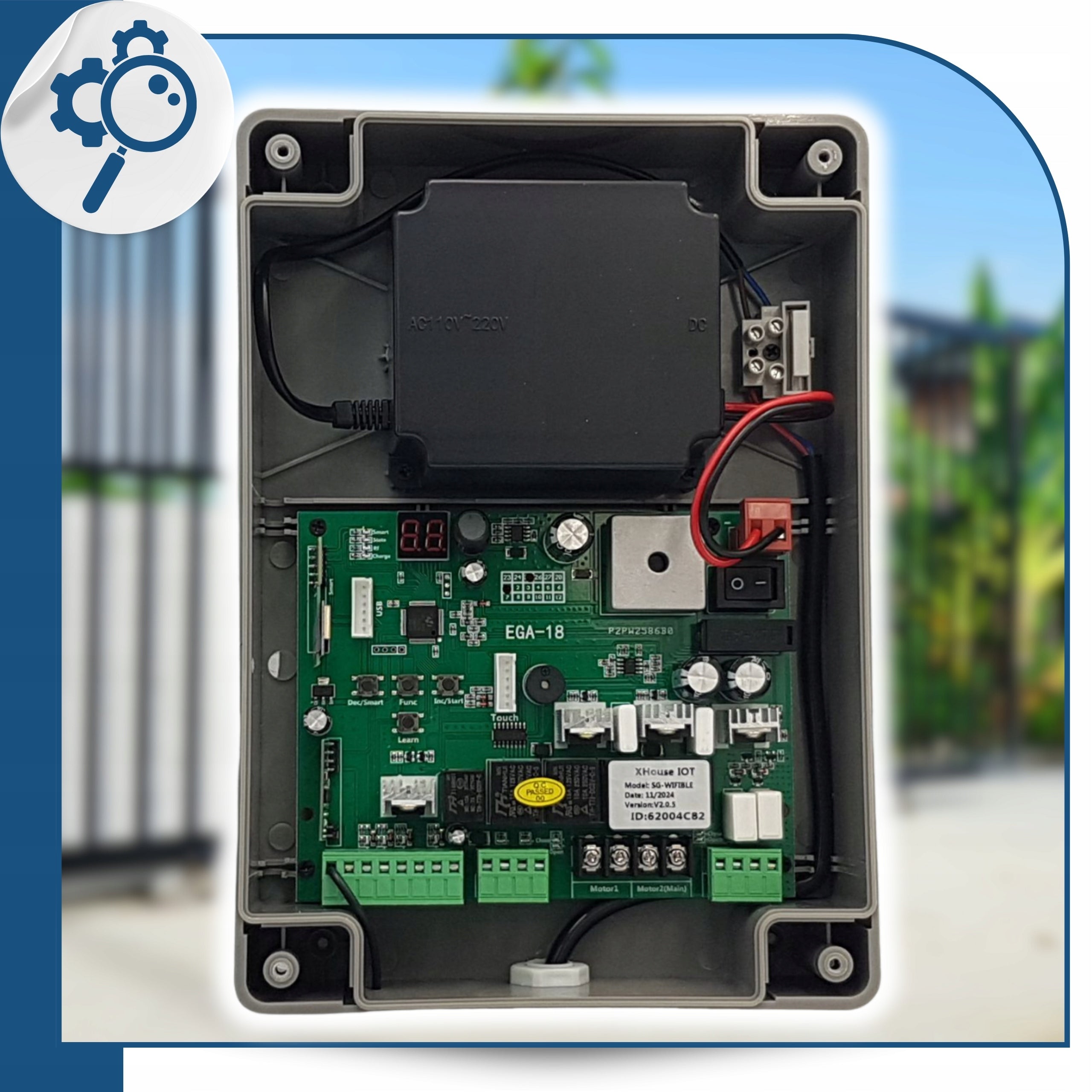 Drive for double leaf gate NÖCKEL DE250 2x2,5m 400kg Wi-FI 4xPilot Lamp Brand NÖCKEL FOR YOUR SAFETY