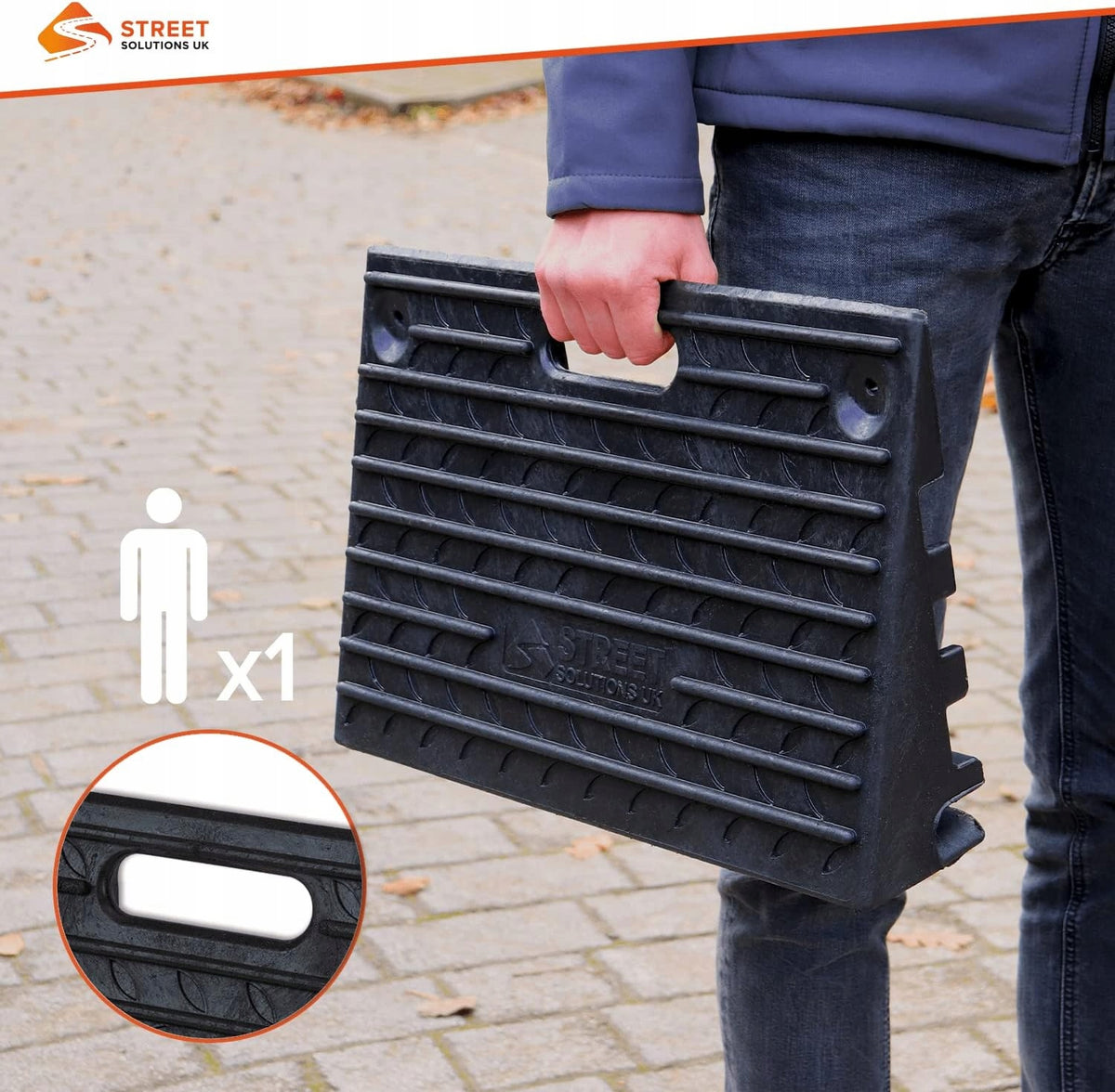 Driveway ramp 50 X 32 X 10 CM RUBBER Durable and Non-slip Manufacturer code 28687