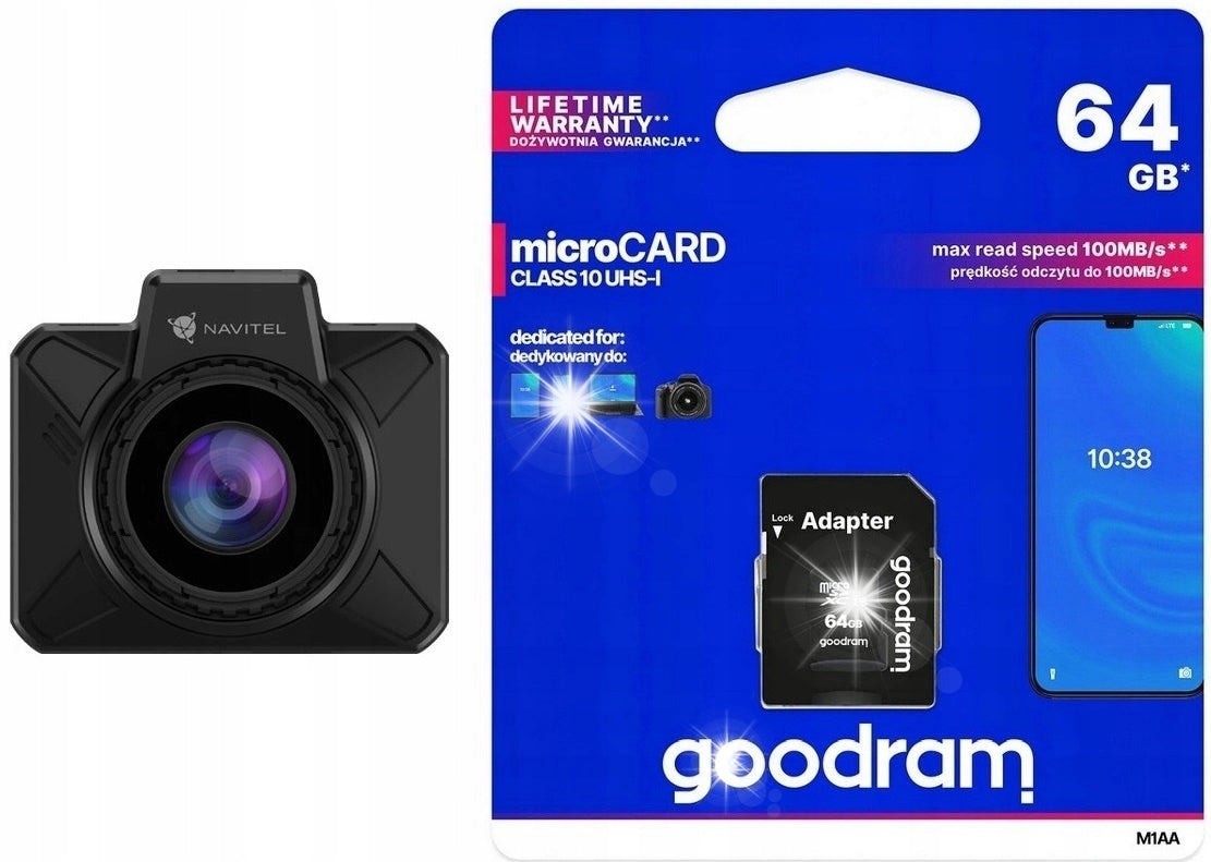 Driving recorder car camera G-Sensor + 32GB Goodram Navitel AR202