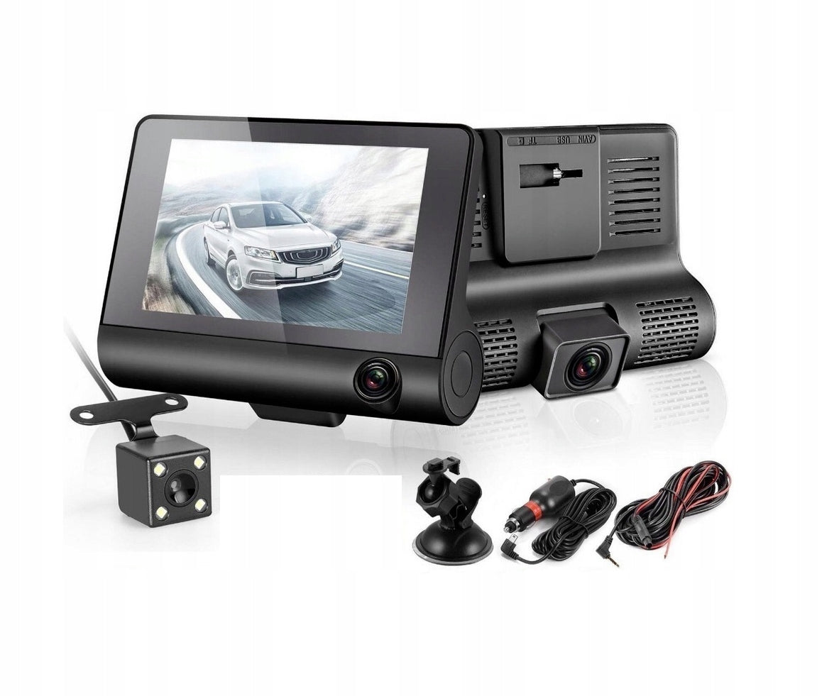 Driving recorder with internal camera, reversing and front Full HD