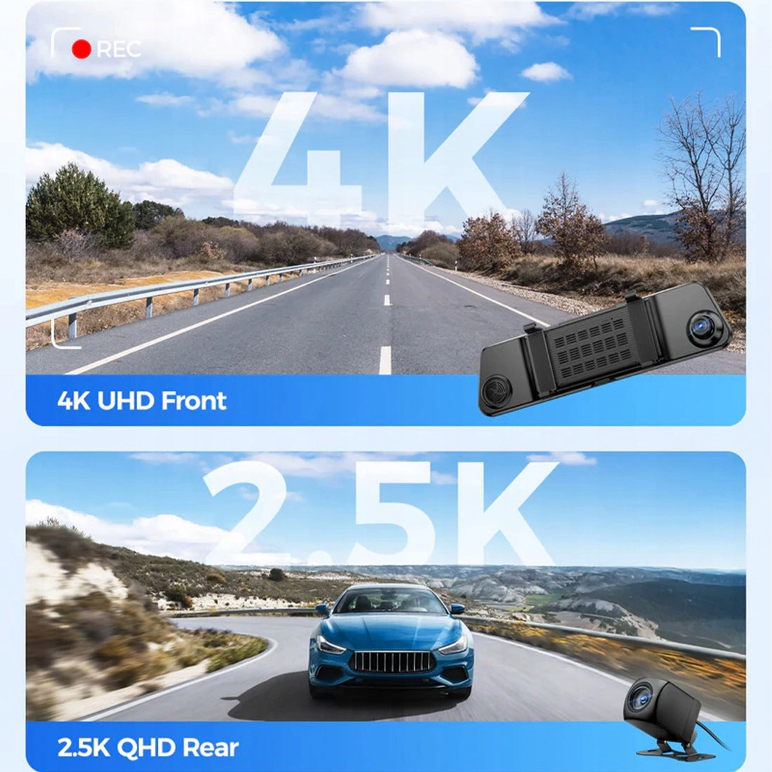 Driving video recorder car camera 4K 2CH WiFi GPS AZDOME PG17Max Packaging status original