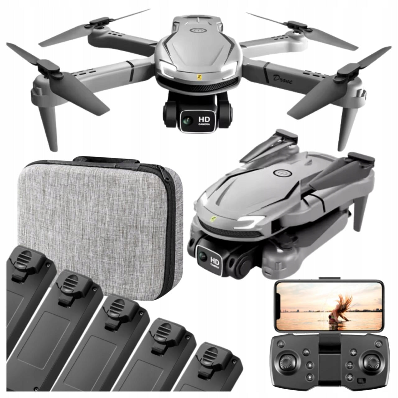Drone 2 Cameras 5x Battery Remote Controlled WiFi App Suitcase Gift