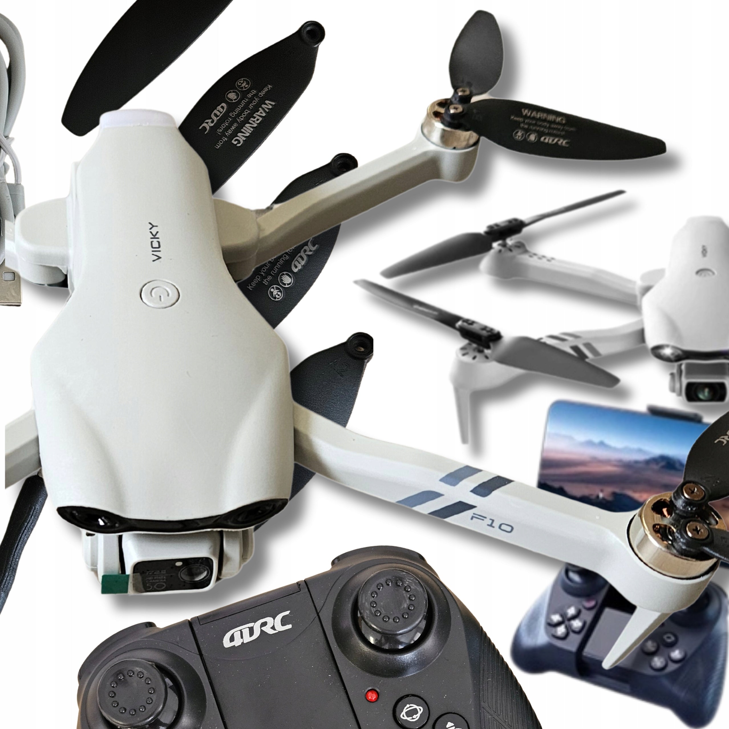 Drone 4D-F10 3 VICKY WITH 4K WIFI CAMERAS + 3 BATTERIES GIFT Manufacturer code L106