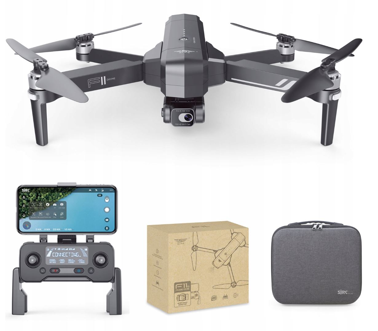 Drone F11S 4K pro Bag Gimbal GPS WiFi App Batteries included no
