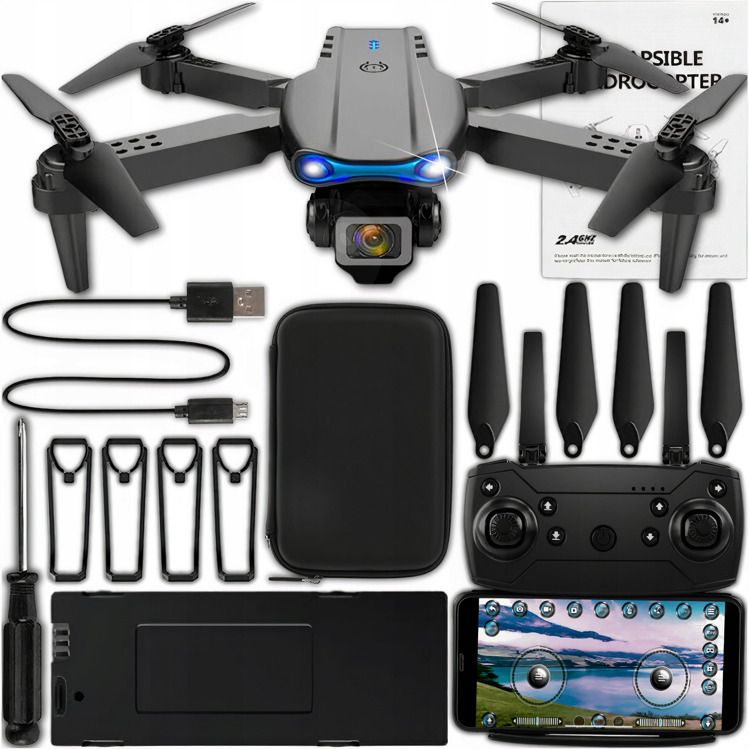 Drone Memfis E99 Pro electric 1800 mAh with camera 1080p 4 propellers Packaging status original