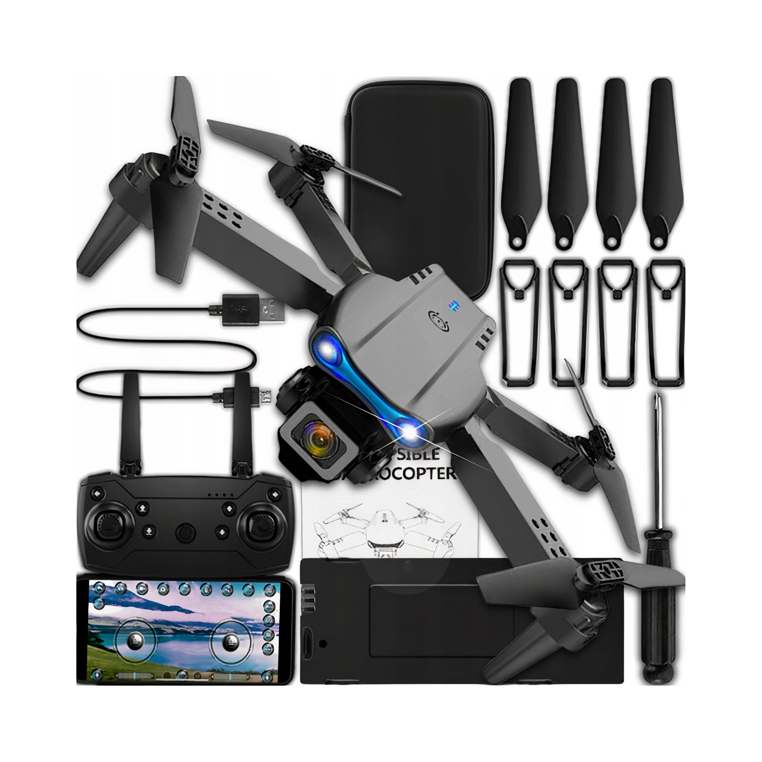 Drone Memfis E99 Pro electric 1800 mAh with camera 1080p 4 propellers