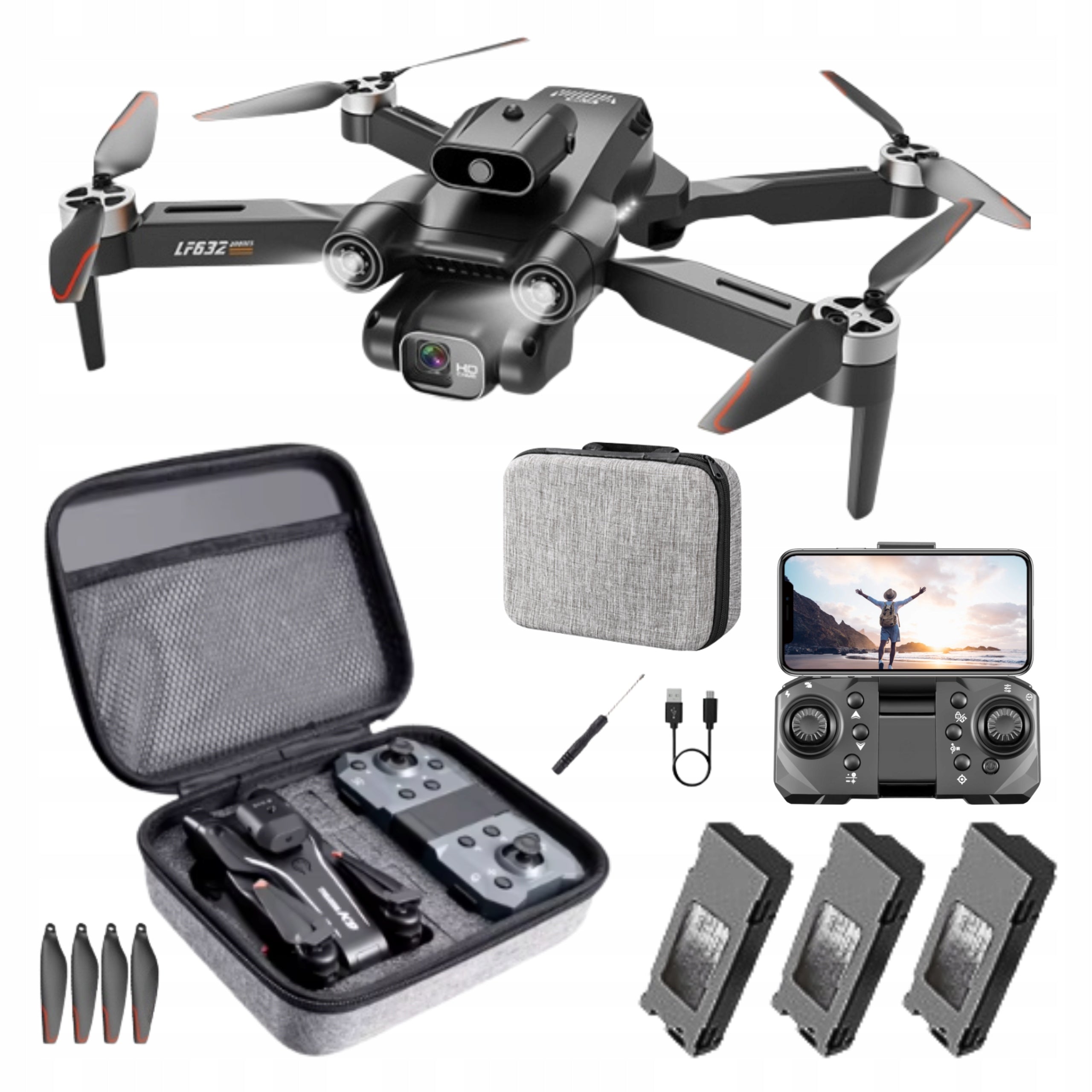 Drone With Camera Professional Remote Controlled With Obstacle Avoidance Suitcase