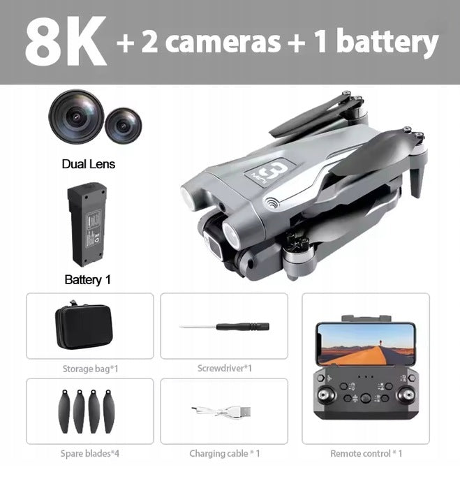 Drone Z908 Pro Max 8K Two Camera WiFi FPV Brushless Motor Rechargeable