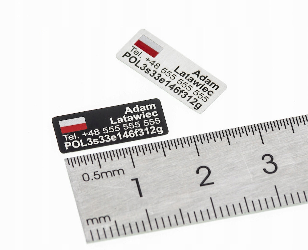 Drone plate/sticker - aluminum - 17x7mm EAN (GTIN) 5906617306052