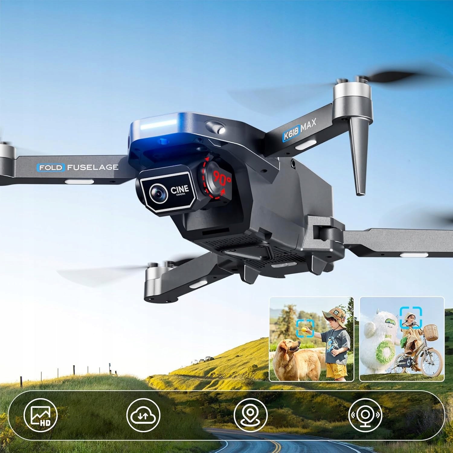 Drone with 2 cameras, 3 RC Dorne batteries for beginners Batteries included yes